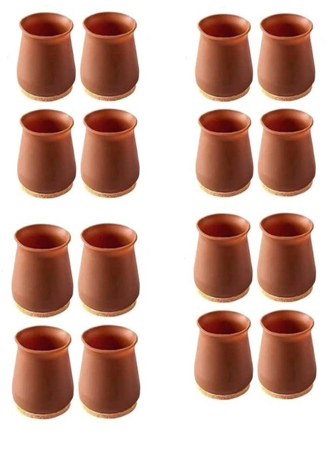 Clickswift® 16 Pcs Silicone Chair Leg Floor Protectors Rubber Chair Leg Caps Furniture Protector to Prevent Scratches, Reduce Noise, Anti-Slip Furniture Leg Covers for Chair, Stool Table, (Brown) - Image 1